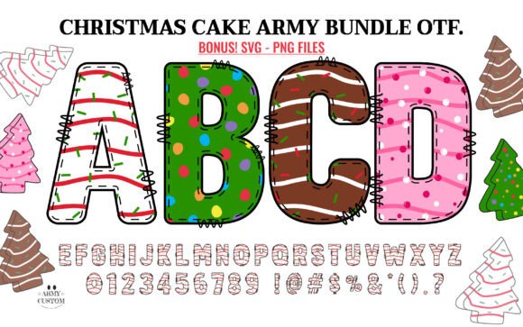 Christmas Cake Army Bundle: Festive Fonts for Holiday Campaigns