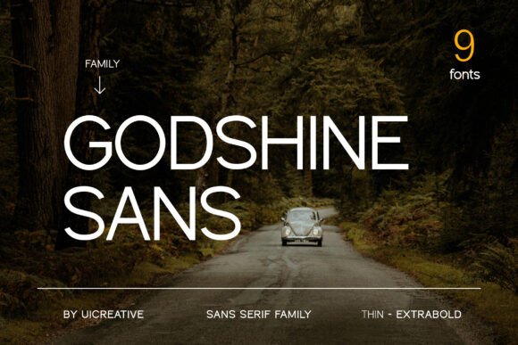 Godshine Sans: A Modern Display Typeface for Elegant Branding