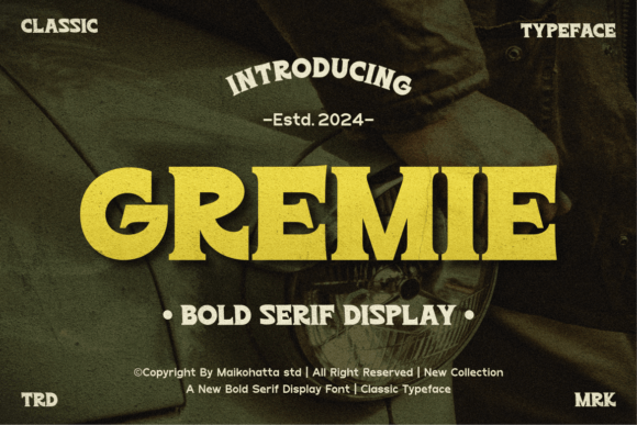 Gremie Bold Serif Display Typeface for Handmade Branding